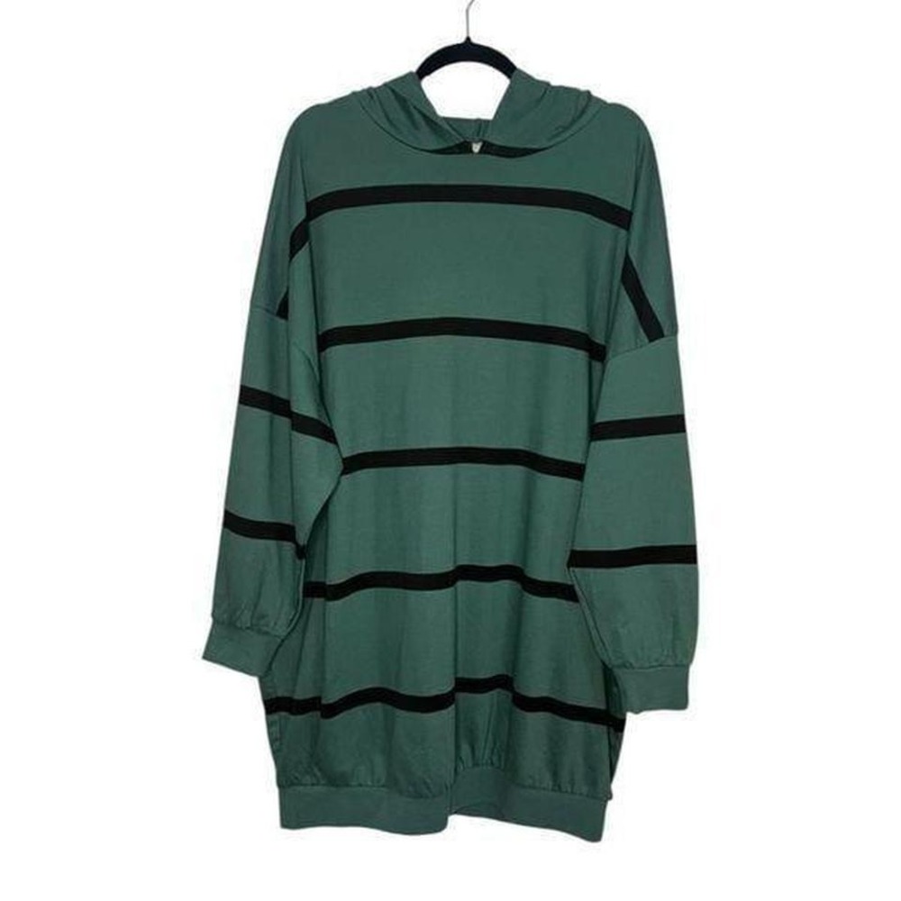 ASOS Design Women's 8 Oversized Mini Sweatshirt Hoodie Dress Striped - Picture 3 of 6
